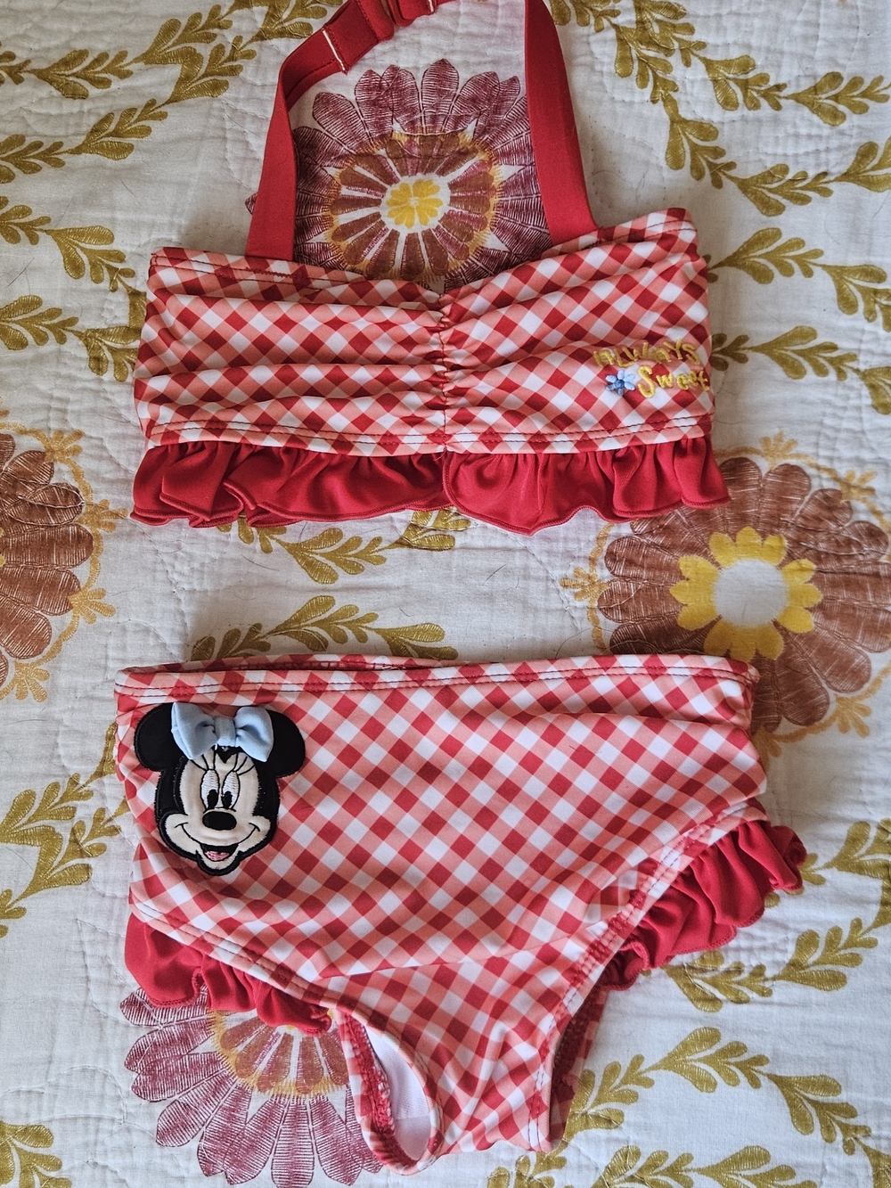 18-24M Girls Minnie Gingham Swimsuit